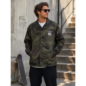 CLSC Nice Kicks Camo Coach Jacket Mens M Snap Front Lightweight Windbreaker